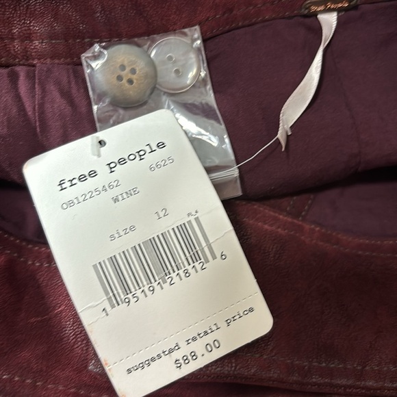 Free People Ari Wrap Skirt Wine size 12 NWT - Picture 8 of 8